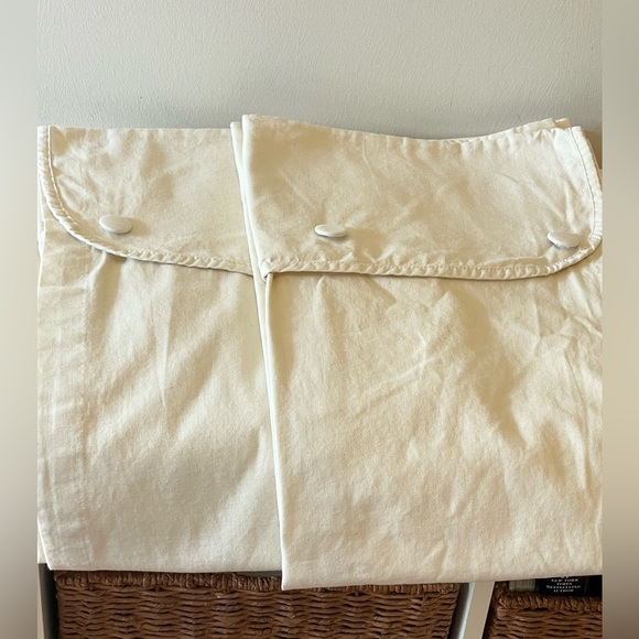 3 curtain panels JCPenny Home Collection - off-white / cream button-top - Picture 3 of 12